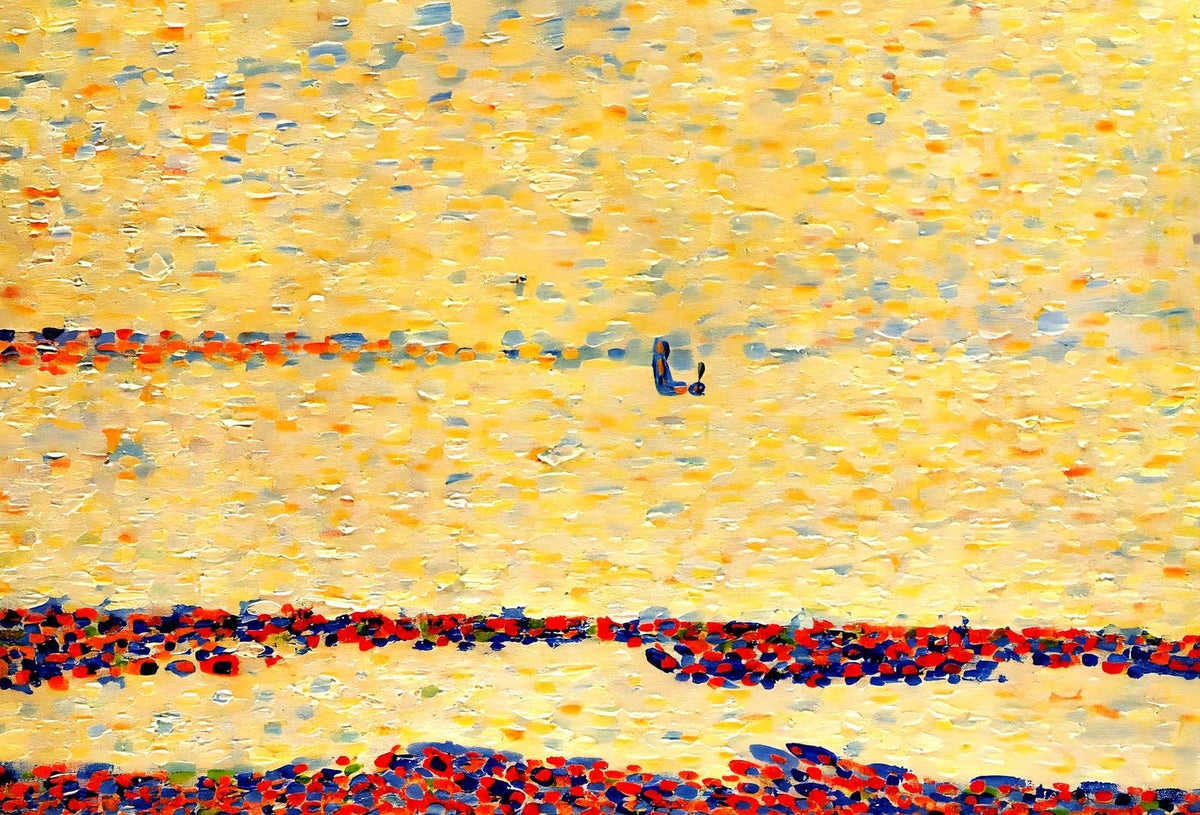 Beach at Gravelines Art Print 1890 Painting by Georges Seurat (6 Sizes)
