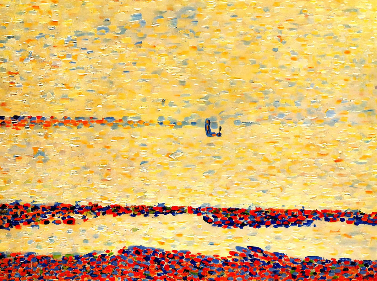 Beach at Gravelines Art Print 1890 Painting by Georges Seurat (6 Sizes)