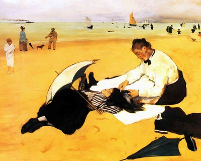 Beach Scene 1877 Painting by Edgar Degas 8x10" Art Print