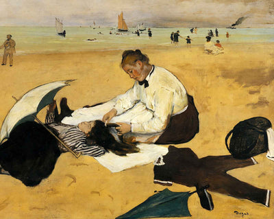 Beach Scene art print by Edgar Degas (1877)