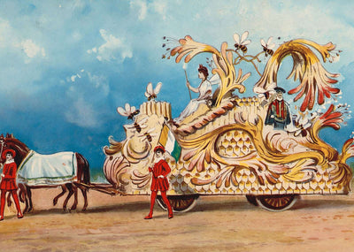 Beehive Float Houston Carnival 1907 Vintage Print (7 Sizes) - Premium Quality