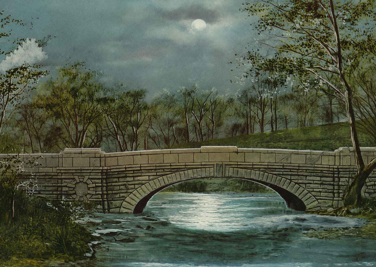 Belknap Bridge Cherokee Park Louisville in 1907 Vintage Print (7 Sizes)