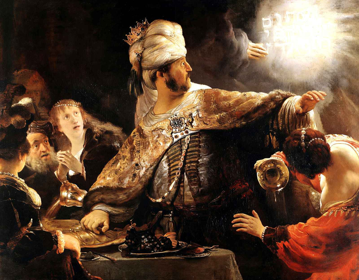 Belshazzar's Feast 1635 Painting by Rembrandt Fine Art Print (6 Sizes)