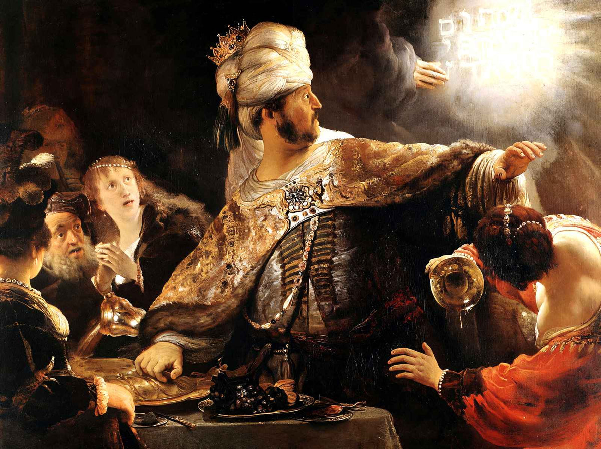 Belshazzar's Feast 1635 Painting by Rembrandt Fine Art Print (6 Sizes)