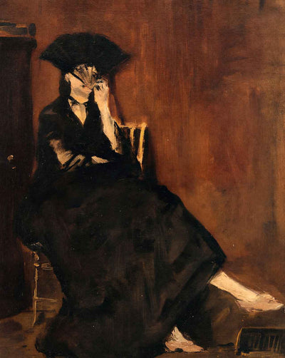 Berthe Morisot with a Fan fine art print by Edouard Manet (1872)
