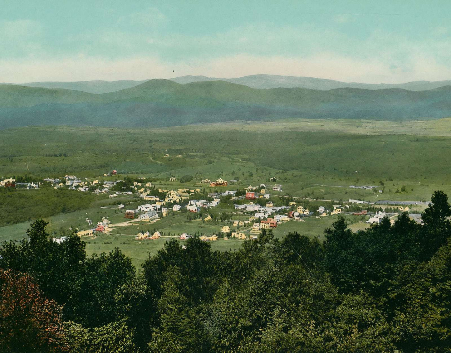The Village from Mount Agassiz Bethlehem NH in 1911 Vintage Print (7 Sizes)
