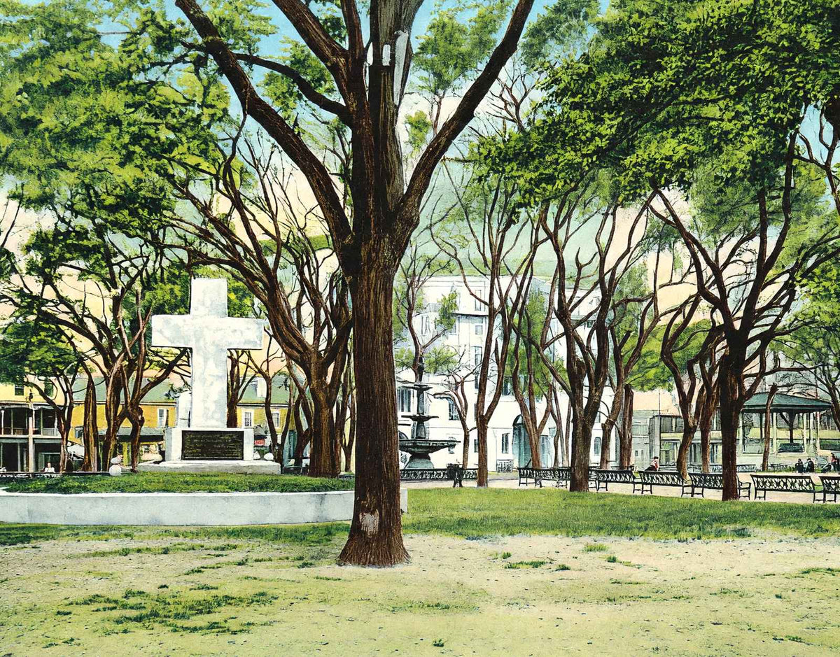 Bienville Square Mobile Alabama in 1905 Vintage Print (7 Sizes) - High Quality