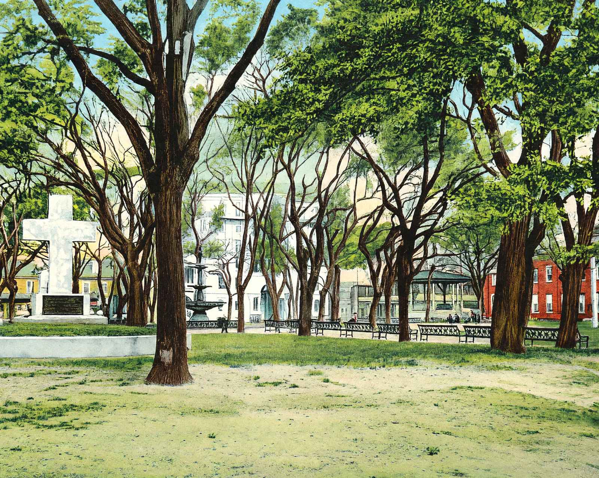 Bienville Square in Mobile in 1905 vintage print