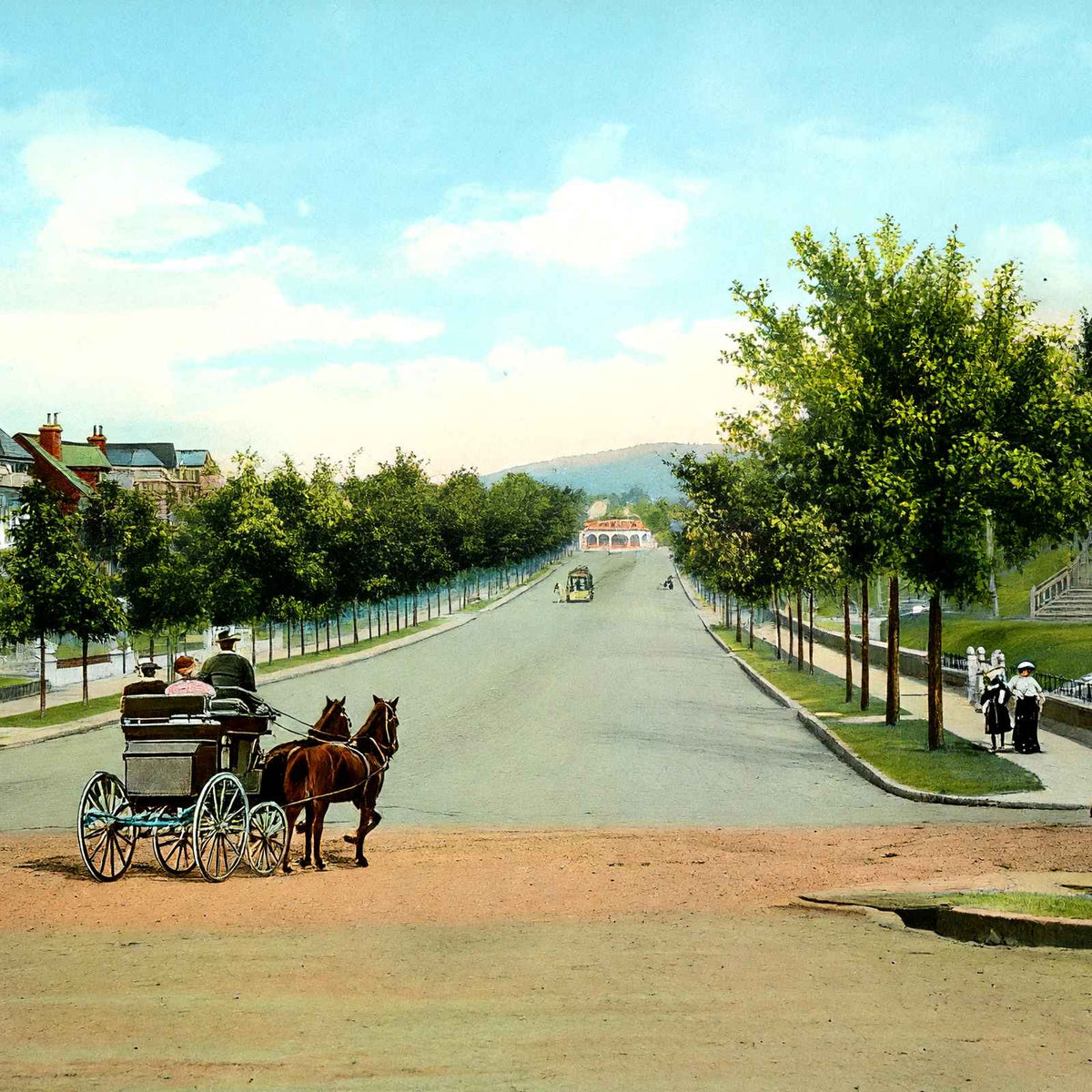 Highland Avenue East from 20th Street Birmingham AL 1906 Vintage Print