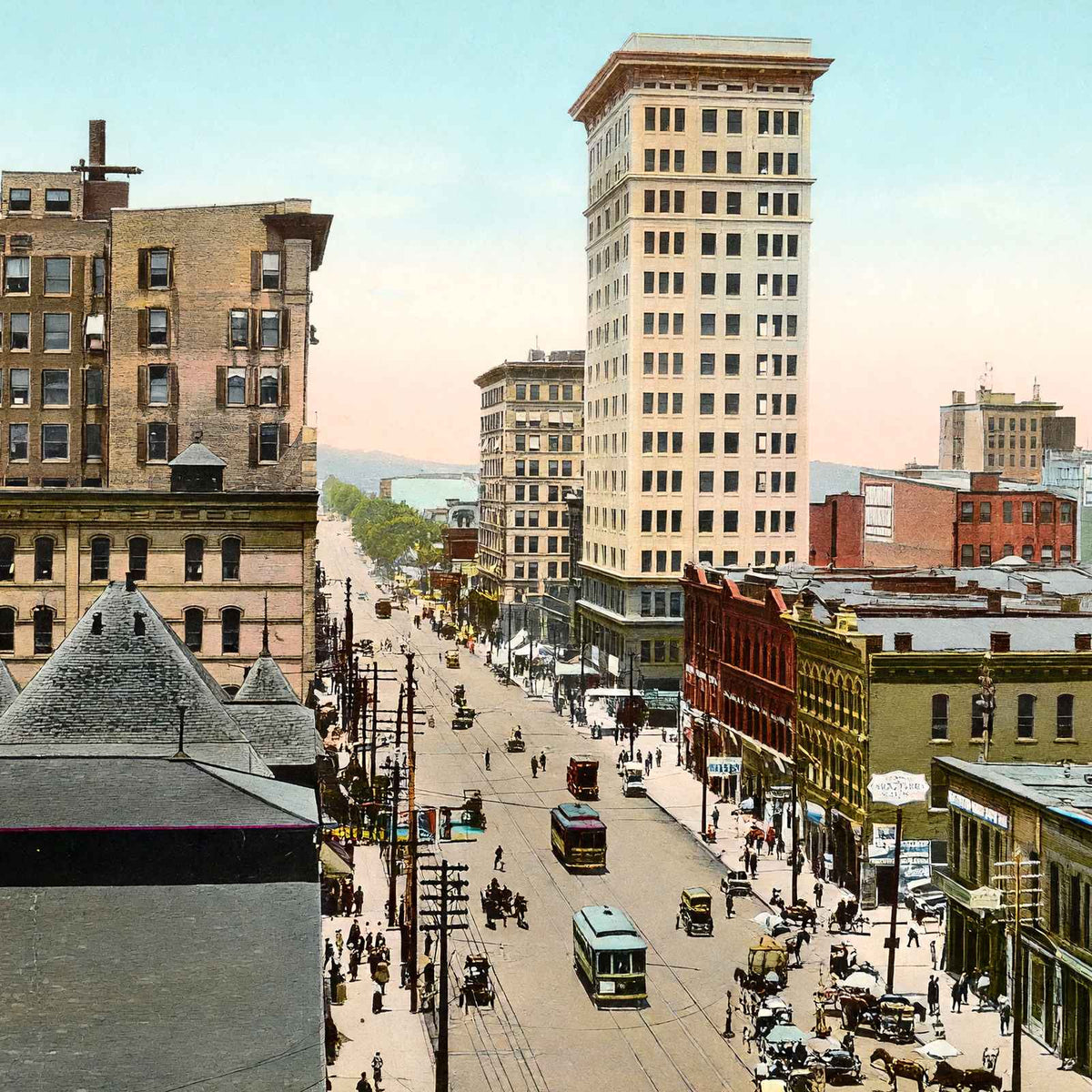 20th Street Looking North Birmingham Alabama in 1906 Vintage Print (7 Sizes)