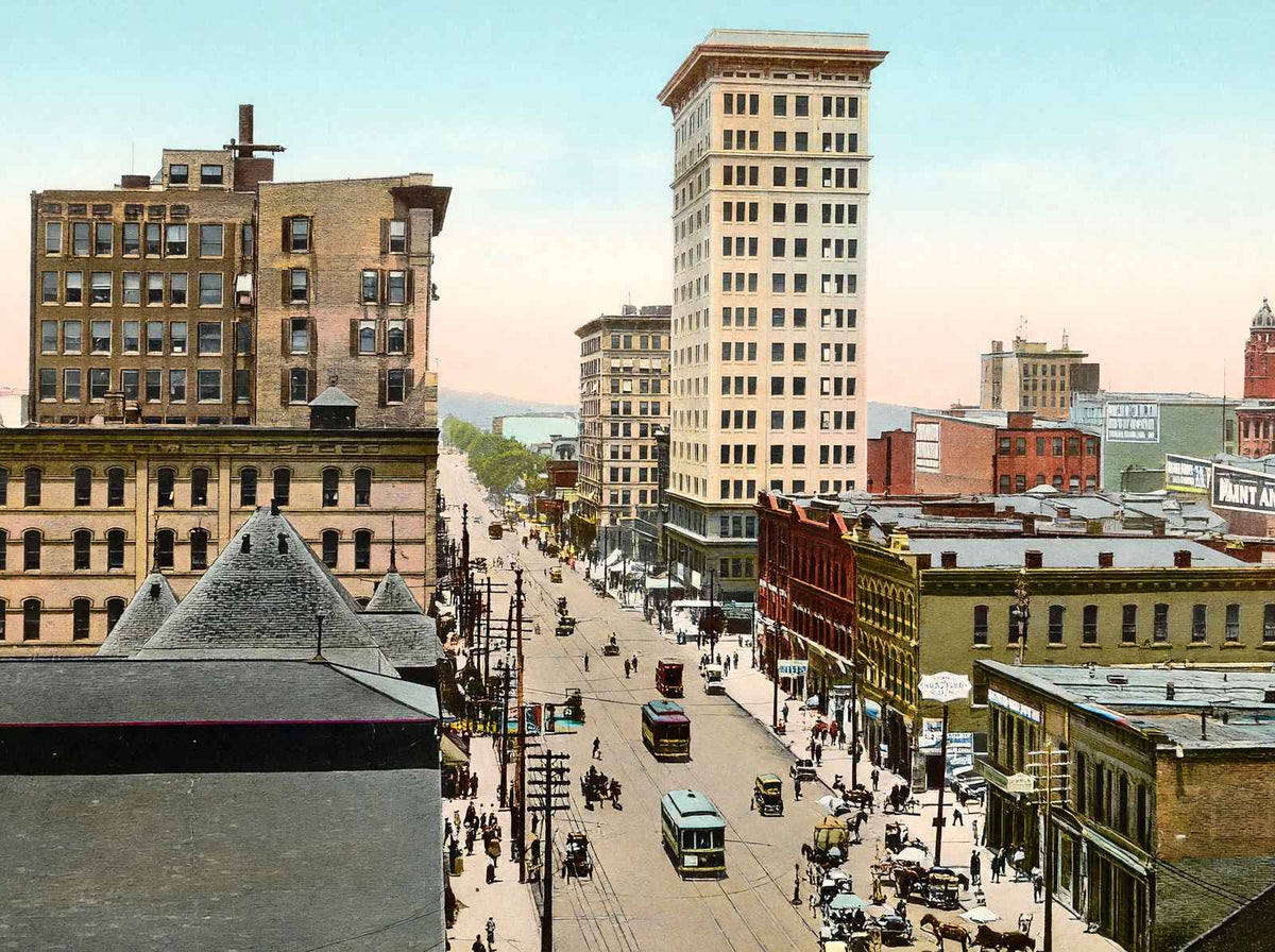 20th Street Looking North Birmingham Alabama in 1906 Vintage Print (7 Sizes)