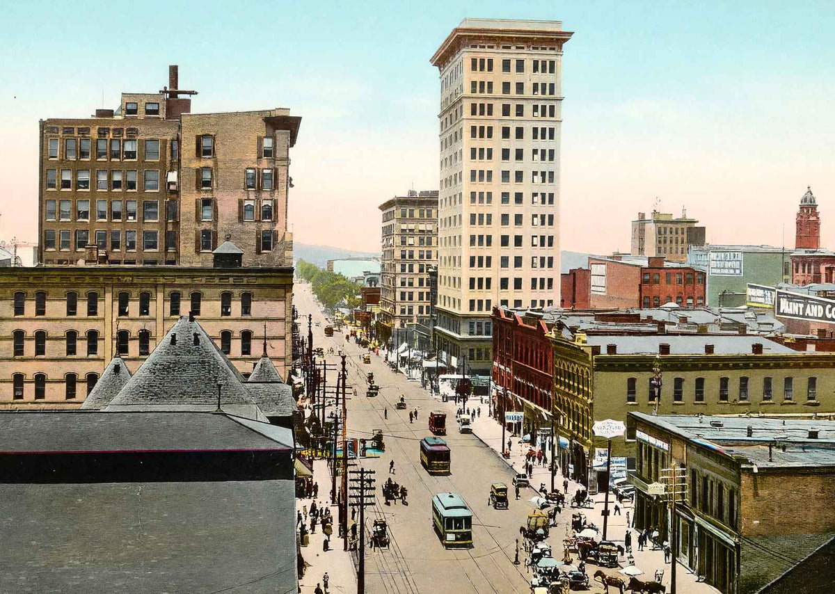 20th Street Looking North Birmingham Alabama in 1906 Vintage Print (7 Sizes)