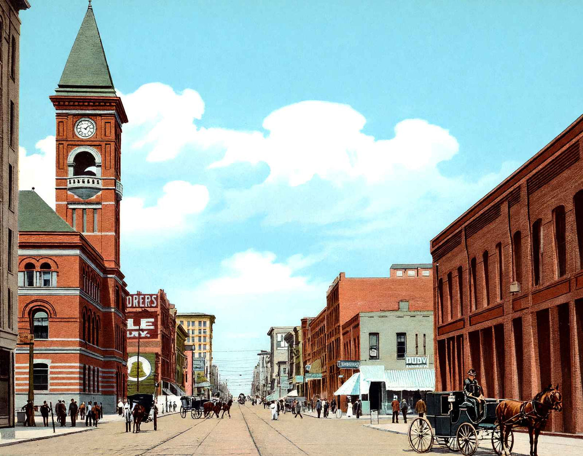 Second Avenue East from 18th Street Birmingham Alabama in 1906 Vintage Print