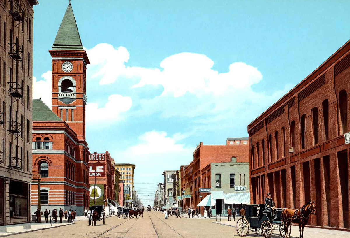 Second Avenue East from 18th Street Birmingham Alabama in 1906 Vintage Print