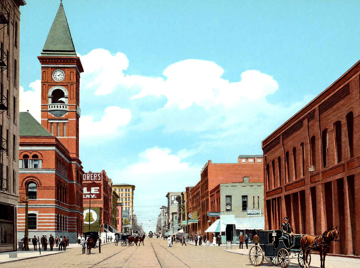 Second Avenue East from 18th Street Birmingham Alabama in 1906 Vintage Print