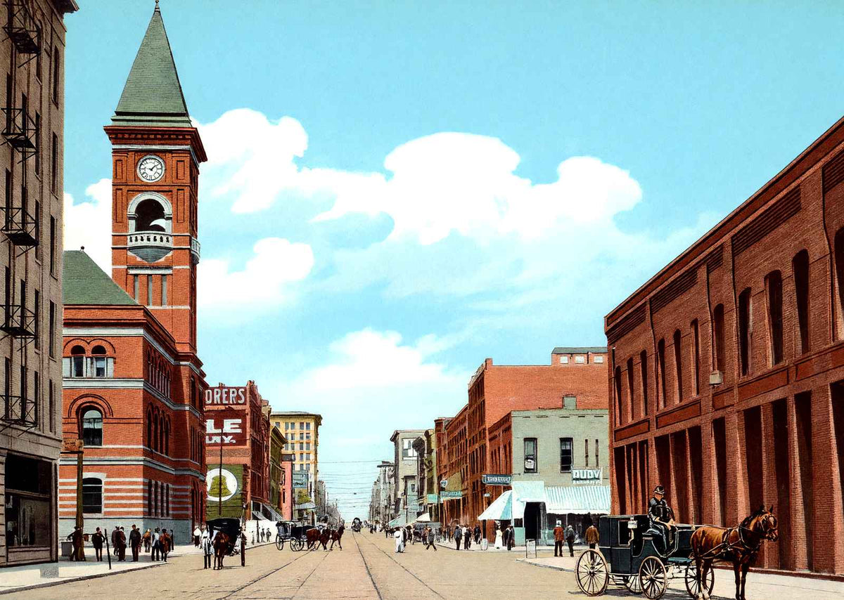 Second Avenue East from 18th Street Birmingham Alabama in 1906 Vintage Print