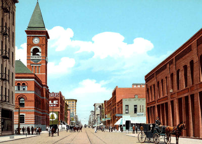 Second Avenue East from 18th Street Birmingham Alabama in 1906 Vintage Print