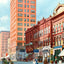 20th St North from Morris Ave, Brown-Marx Building, Birmingham 1906 Print