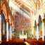 Interior of St Paul's Church Birmingham Alabama in 1906 Vintage Print