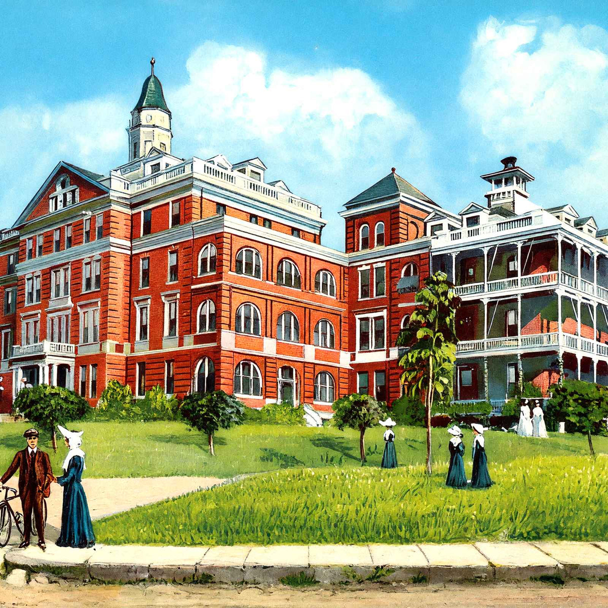 St Vincent's Hospital Birmingham Alabama in 1906 Vintage Print (7 Sizes)