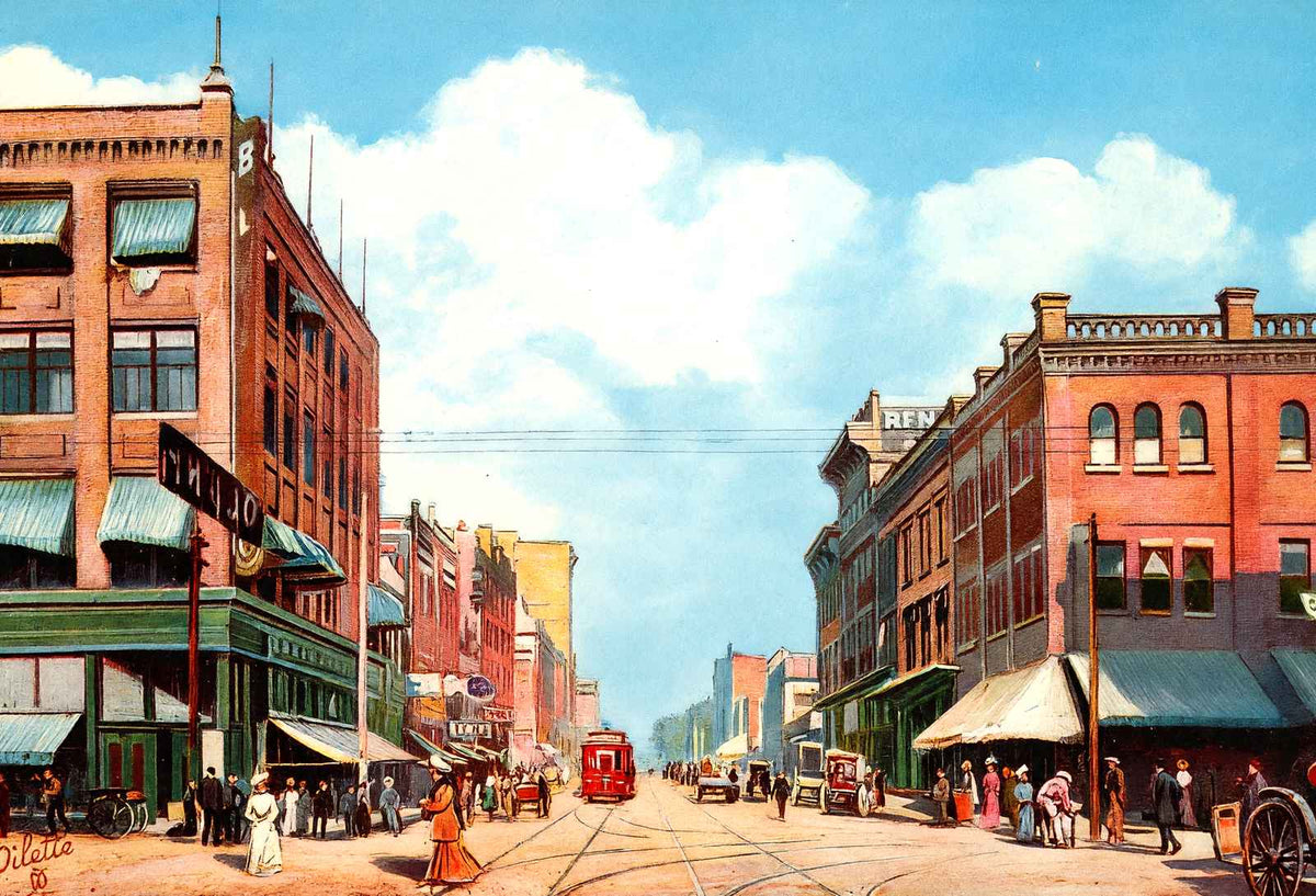 Third Avenue East from 19th Street Birmingham Alabama in 1906 Vintage Print