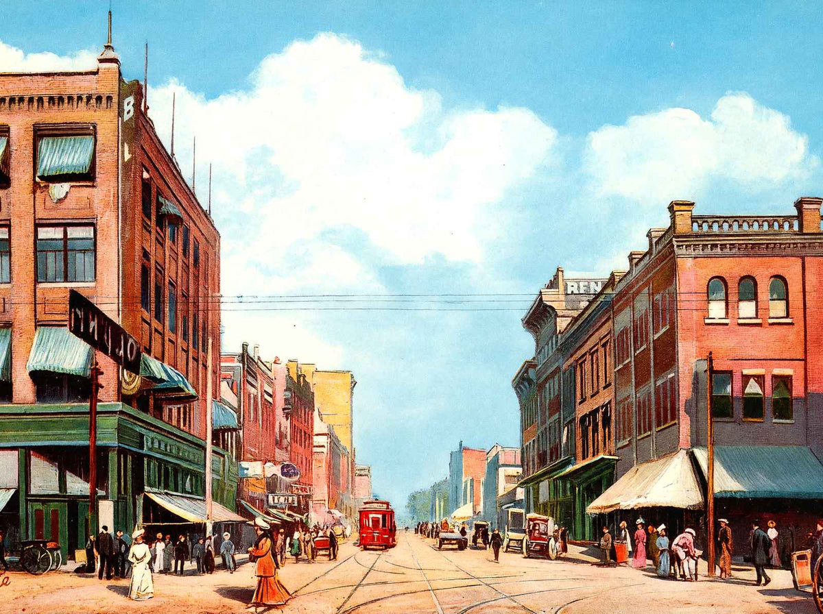 Third Avenue East from 19th Street Birmingham Alabama in 1906 Vintage Print