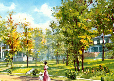 Residences in Glen Iris Park Birmingham Alabama in 1906 Vintage Print