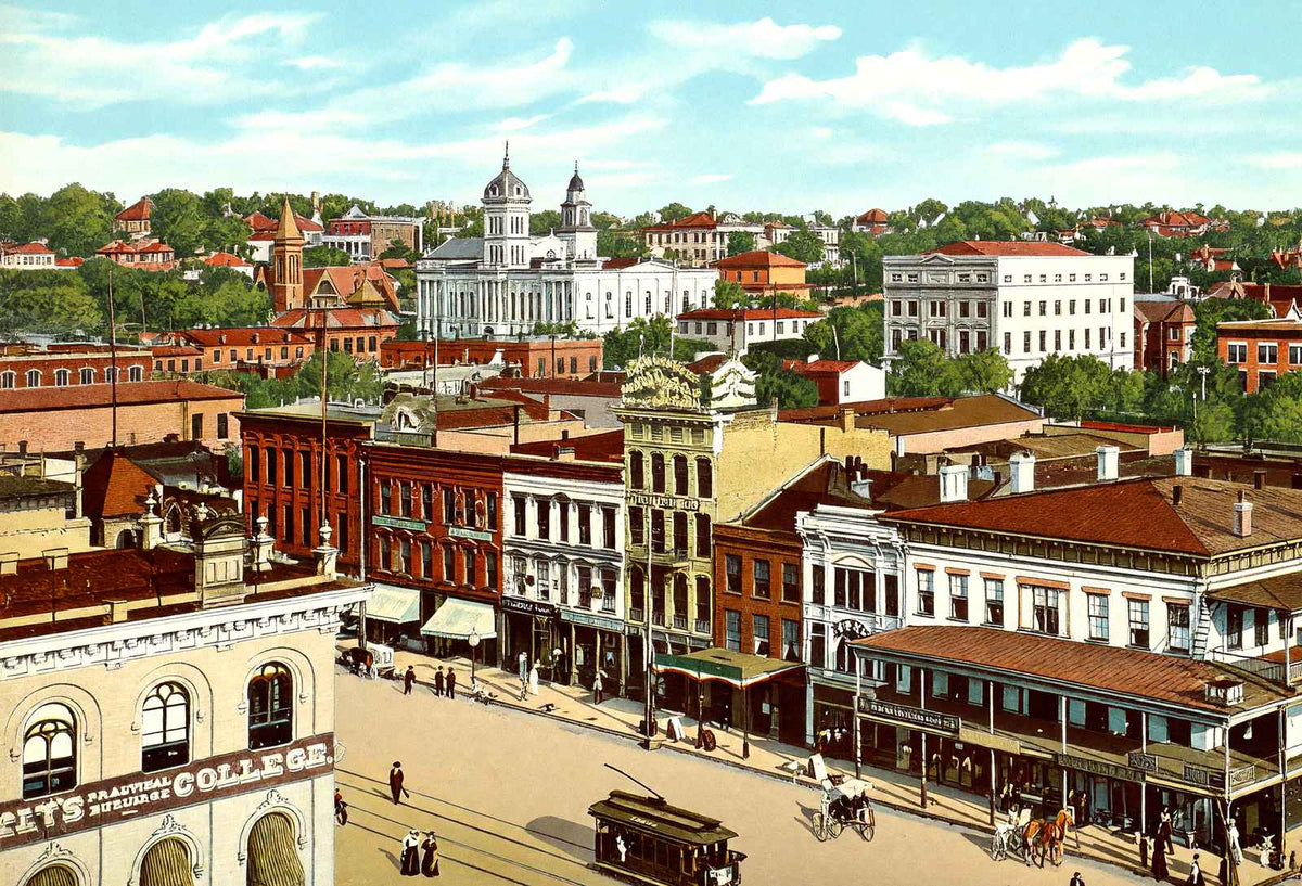 Bird's Eye View Montgomery Alabama in 1906 Vintage Print (7 Sizes)
