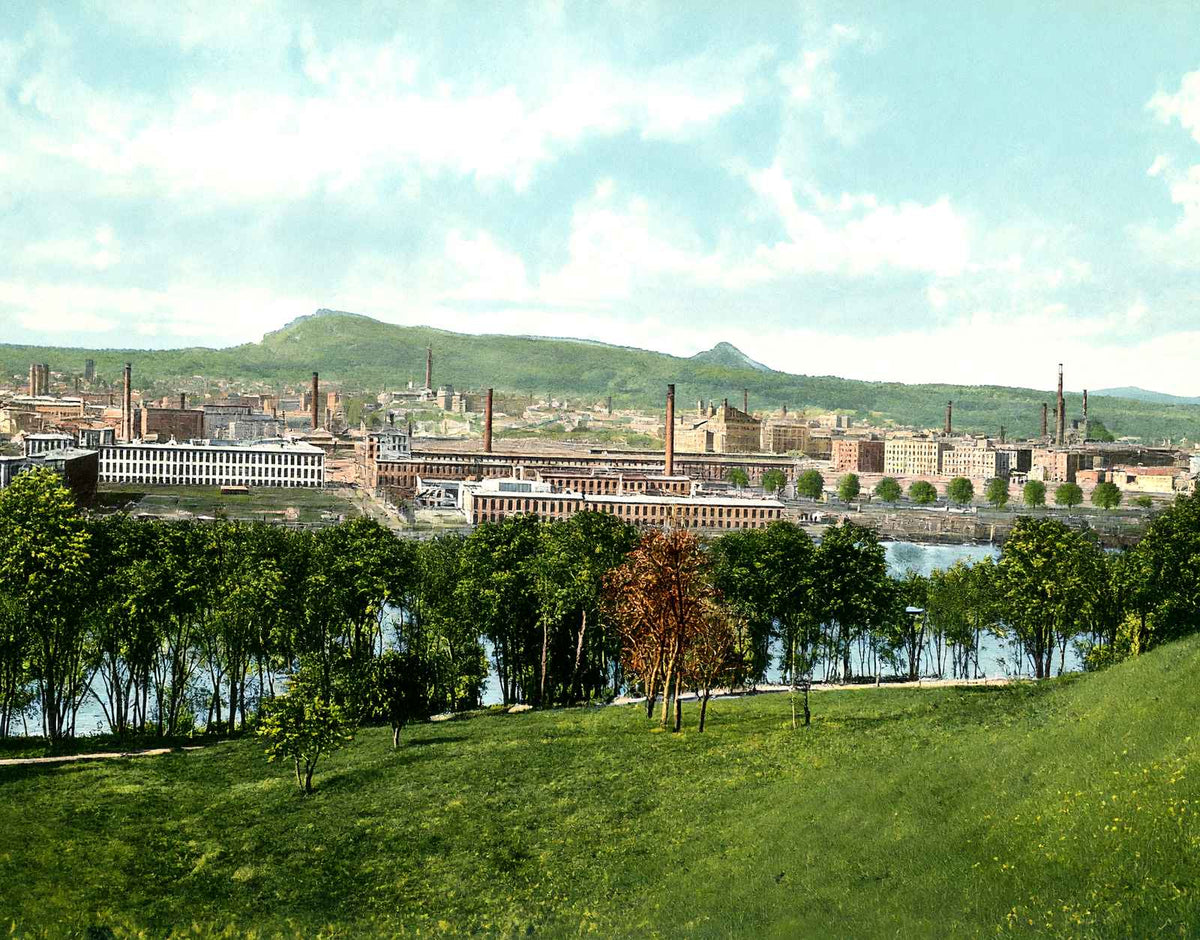 Holyoke MA Looking Toward Mount Tom in 1908 Vintage Print (7 Sizes) - Retouched
