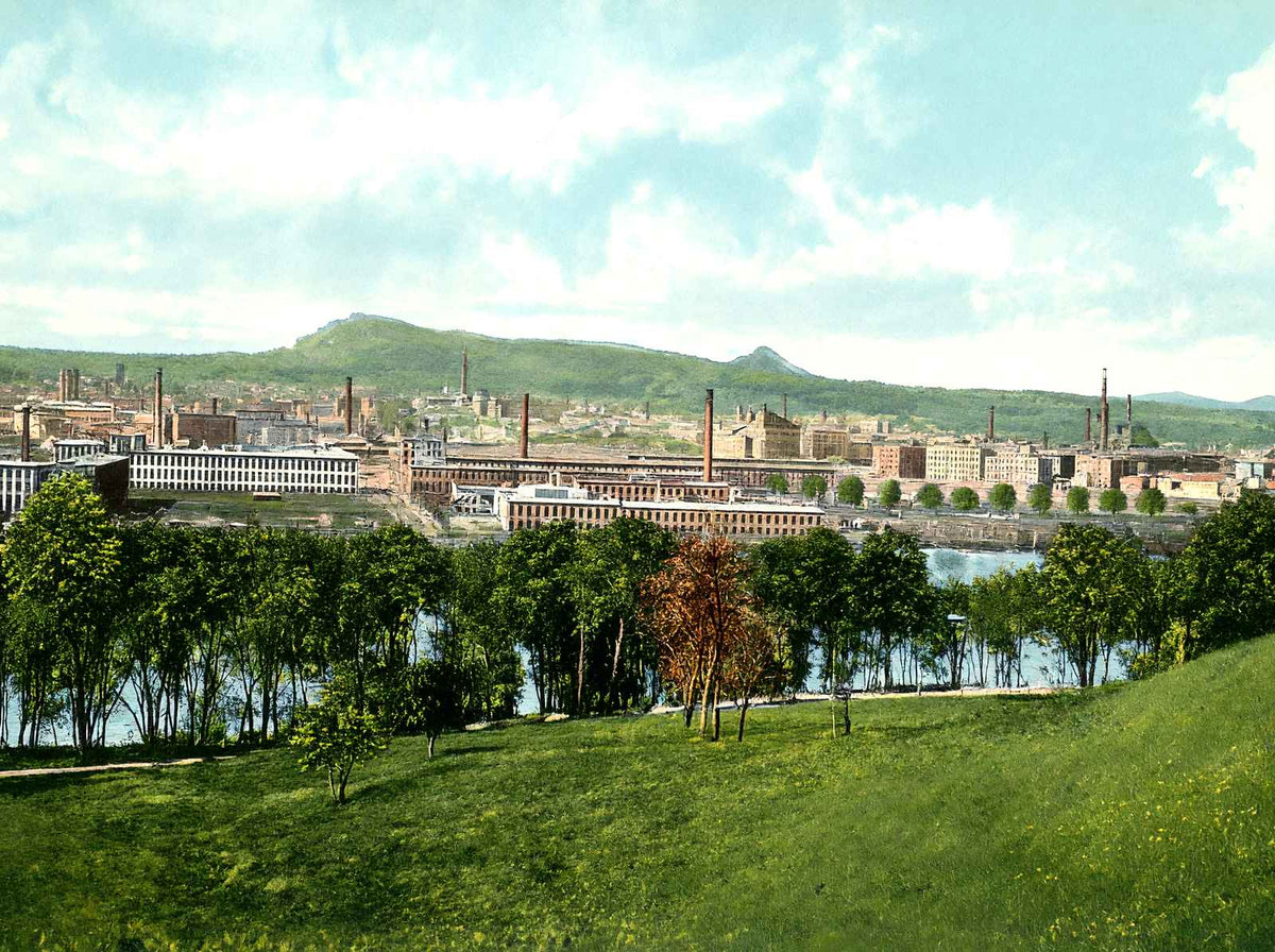 Holyoke MA Looking Toward Mount Tom in 1908 Vintage Print (7 Sizes) - Retouched