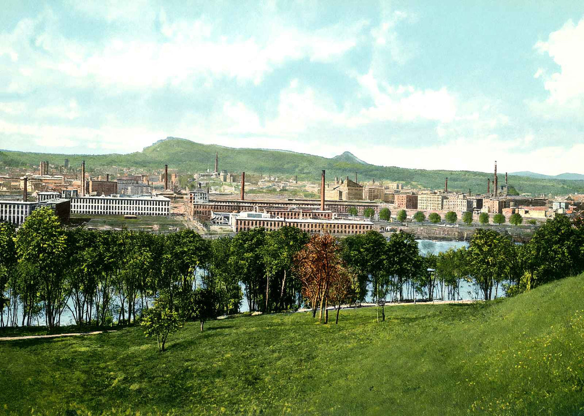 Holyoke MA Looking Toward Mount Tom in 1908 Vintage Print (7 Sizes) - Retouched