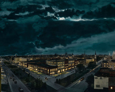 Bird's-Eye View of Macon at Night