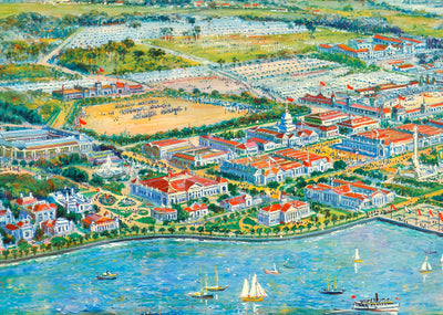 Bird's-Eye View Jamestown Exposition in 1907 Art Print (7 Sizes) - Acid Free