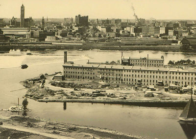 Bird's-Eye View of Minneapolis from the East Side in 1906 Vintage Print