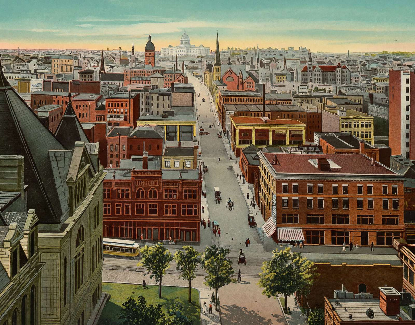 Bird's-Eye View from Cedar Street St Paul in 1906 Vintage Print (7 Sizes)