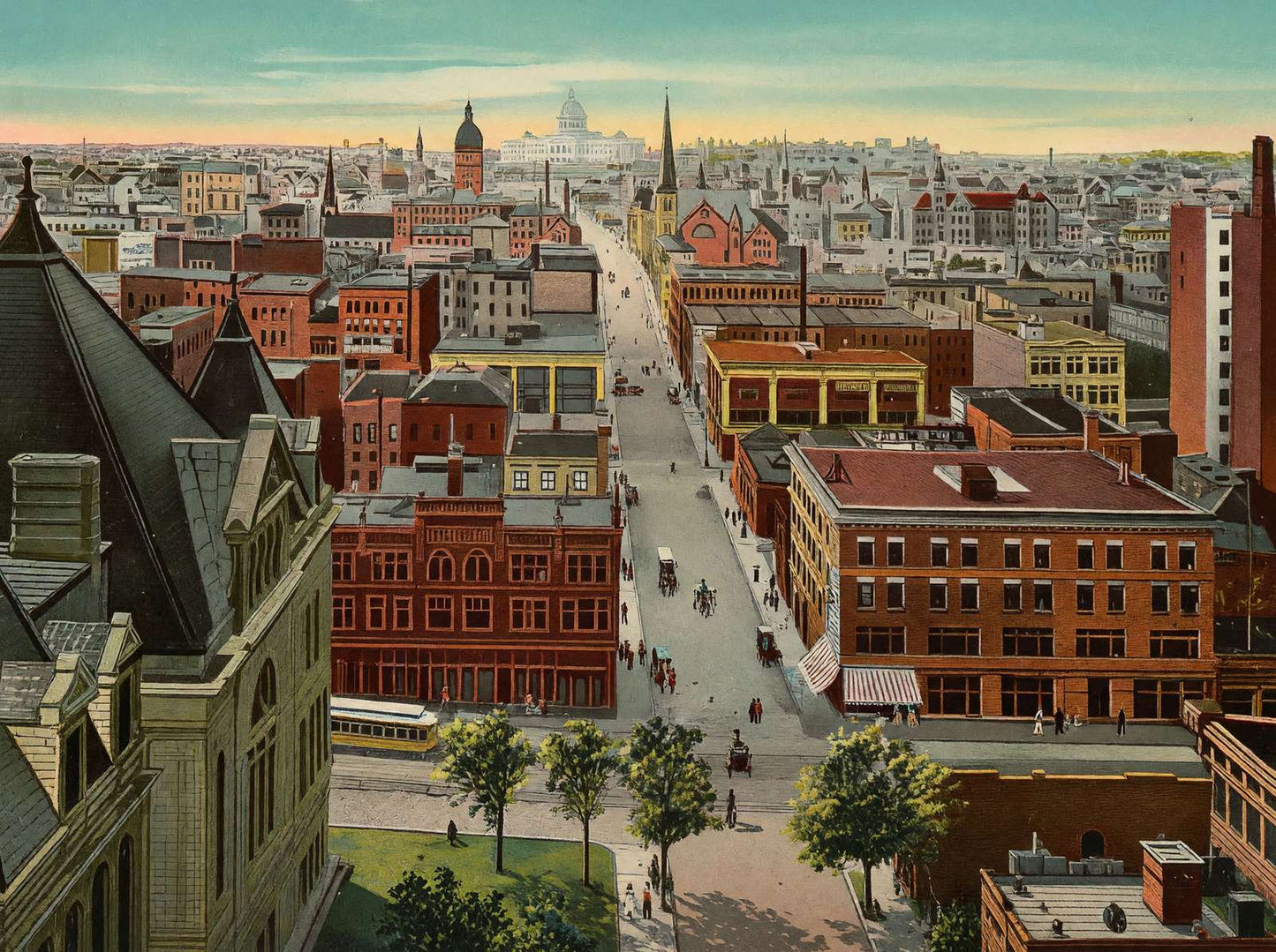Bird's-Eye View from Cedar Street St Paul in 1906 Vintage Print (7 Sizes)
