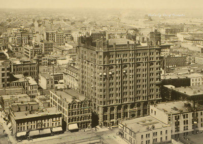 Bird's-Eye View of Minneapolis from Court House Tower in 1906 Vintage Print