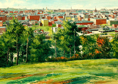 Bird's-Eye View Lynchburg VA in 1906 Painting Print (7 Sizes) - Acid Free