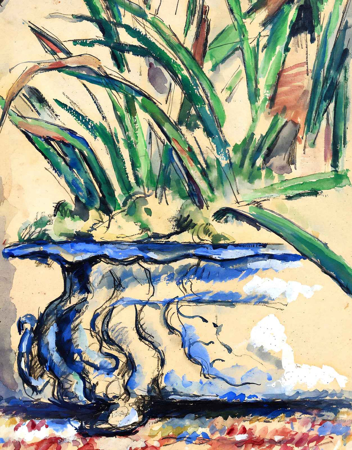 Blue Flowerpot 1885 Painting by Paul Cezanne Art Print (6 Sizes) - Acid Free