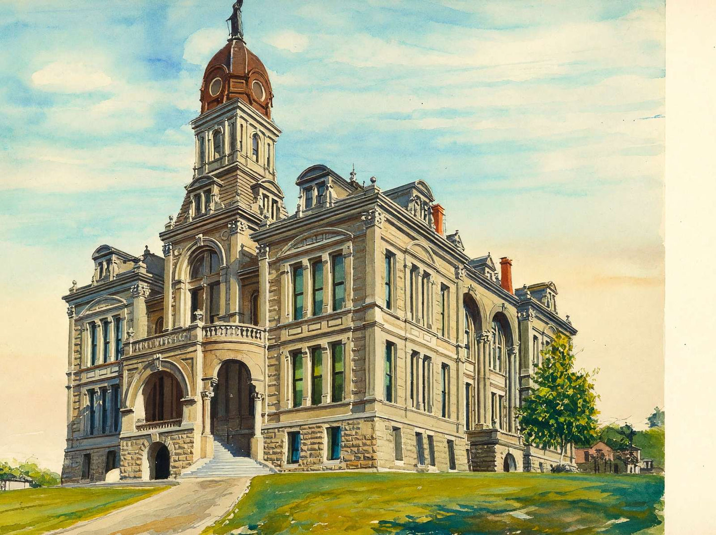 Blue Earth CO Court House Mankato MN in 1907 Art Print (7 Sizes) - Retouched
