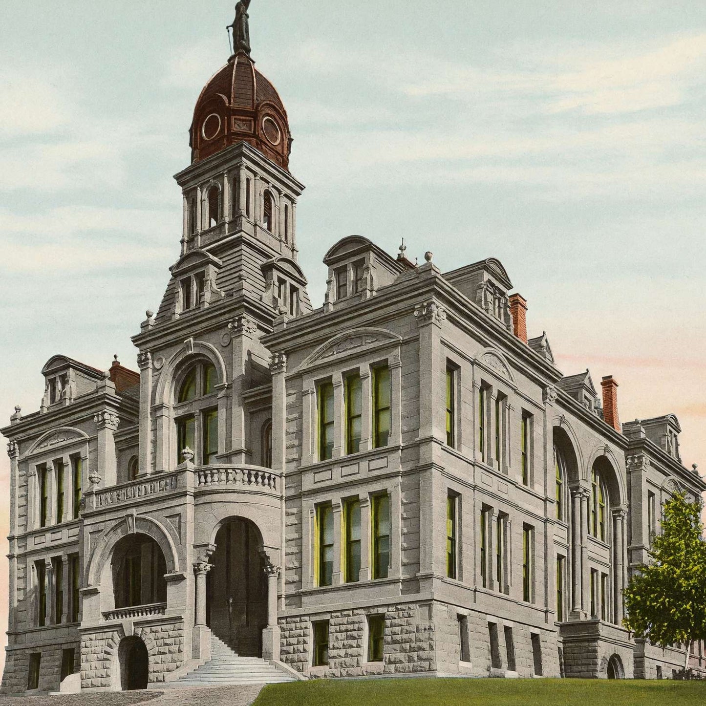 Blue Earth CO Court House Mankato MN in 1906 Vintage Print (7 Sizes)