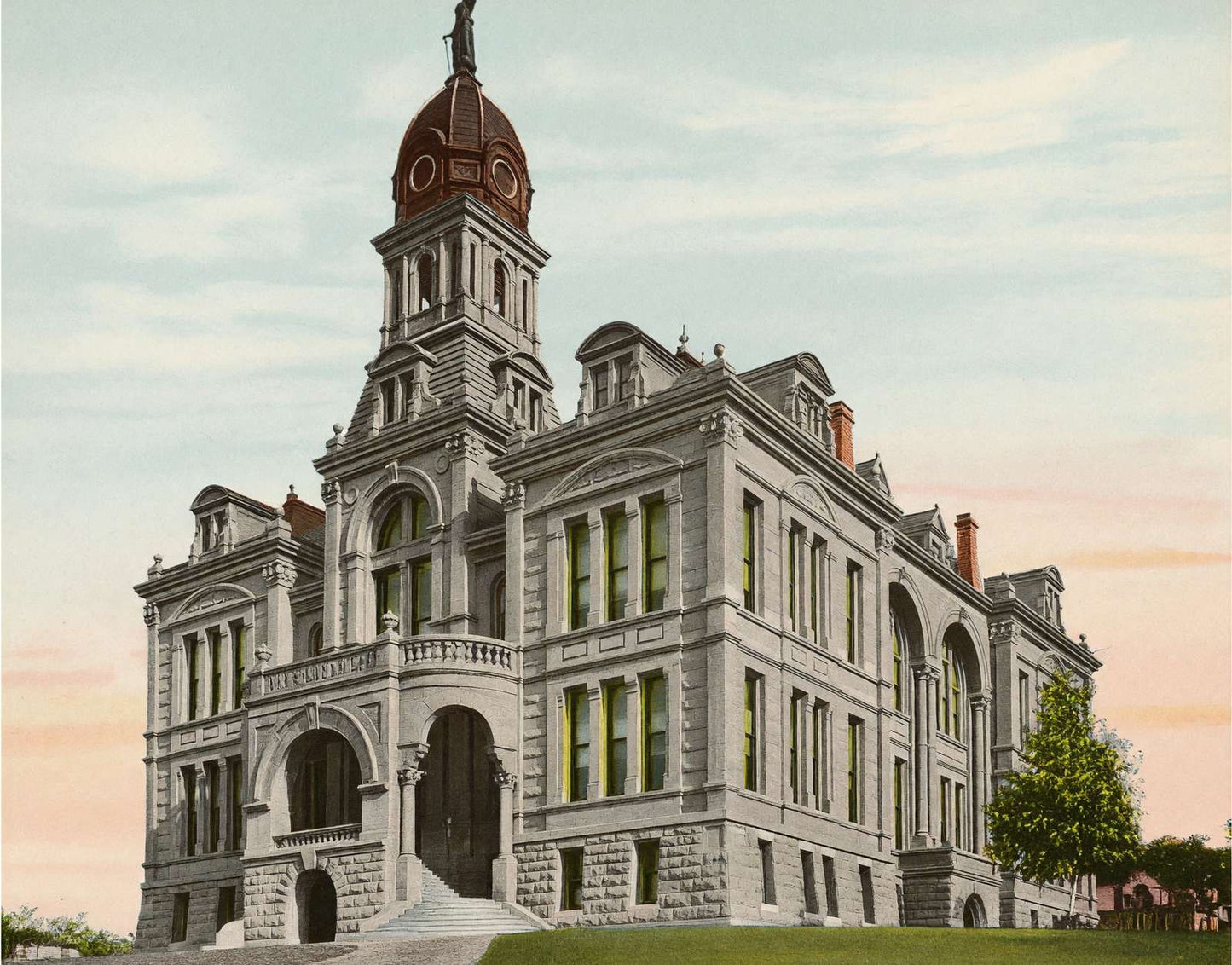Blue Earth CO Court House Mankato MN in 1906 Vintage Print (7 Sizes)