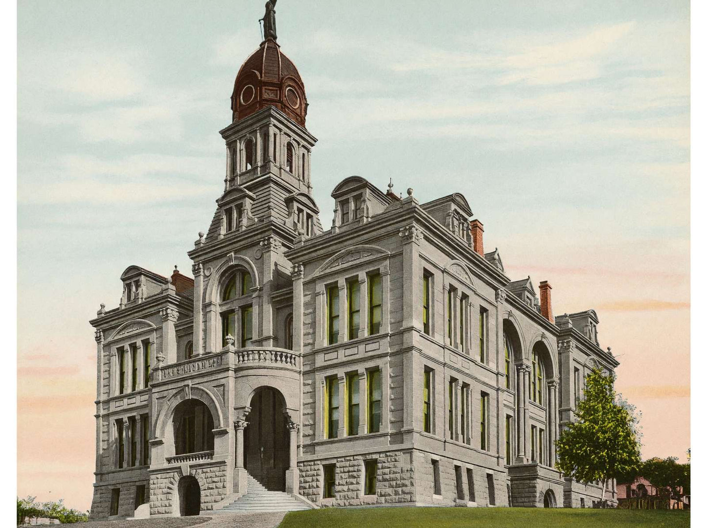 Blue Earth CO Court House Mankato MN in 1906 Vintage Print (7 Sizes)