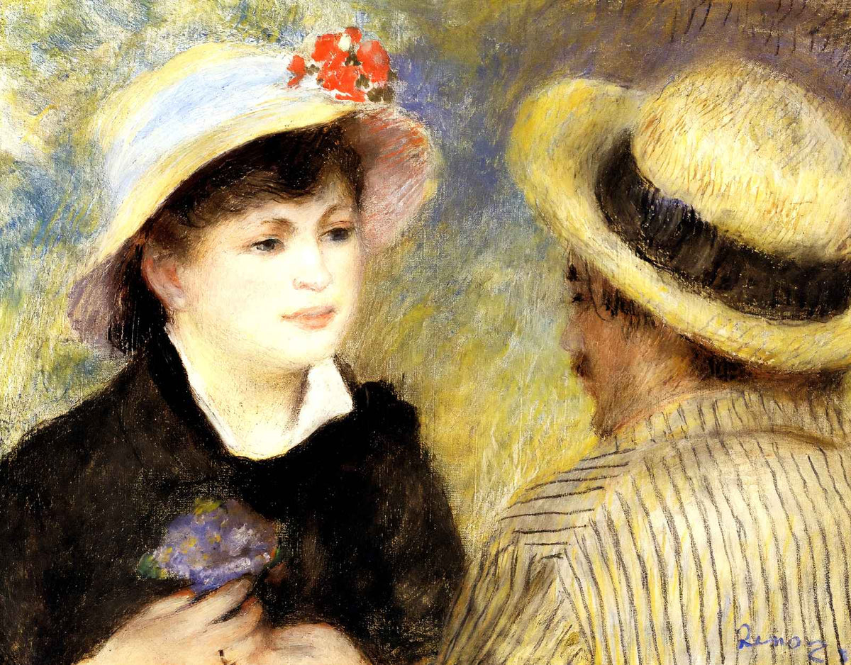 Boating Couple (Aline Charigot and Renoir) 1881 Art Print (6 Sizes) - Restored