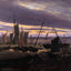 Boats in the Harbour at Evening 1828 by Friedrich Art Print (6 Sizes)