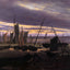 Boats in the Harbour at Evening fine art print by Caspar David Friedrich (1828)