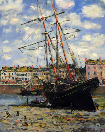 Boat at Low Tide at Fecamp painting by Claude Monet (1881)