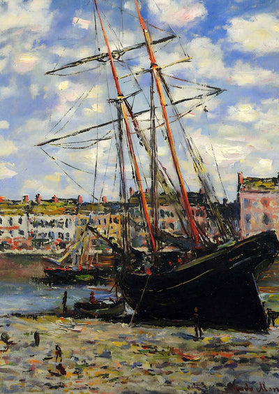 Boat at Low Tide at Fecamp 1881 Painting by Claude Monet Art Print (6 Sizes)
