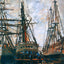 Boats on Rapair Art Print 1873 Painting by Claude Monet (6 Sizes) - Enhanced