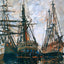 Boats on Rapair Art Print 1873 Painting by Claude Monet (6 Sizes) - Enhanced